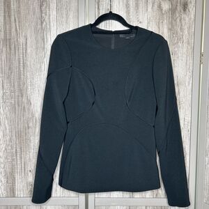 Alexander Wang Top Peplum Lined Long Sleeves Black Color Size 6